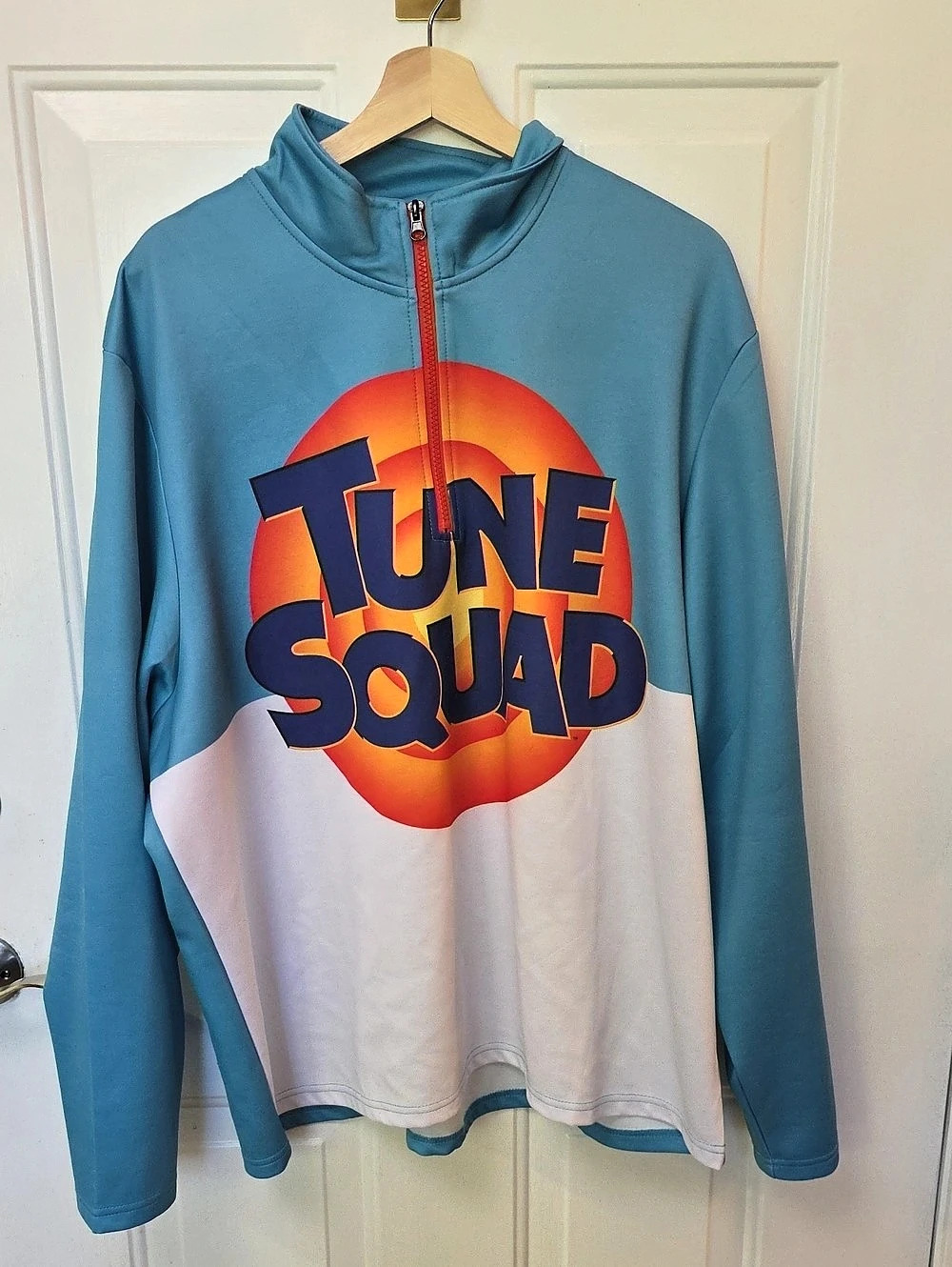 Space Jam Tune Squad Colorblock Quarter-Zip Blue & White 2X